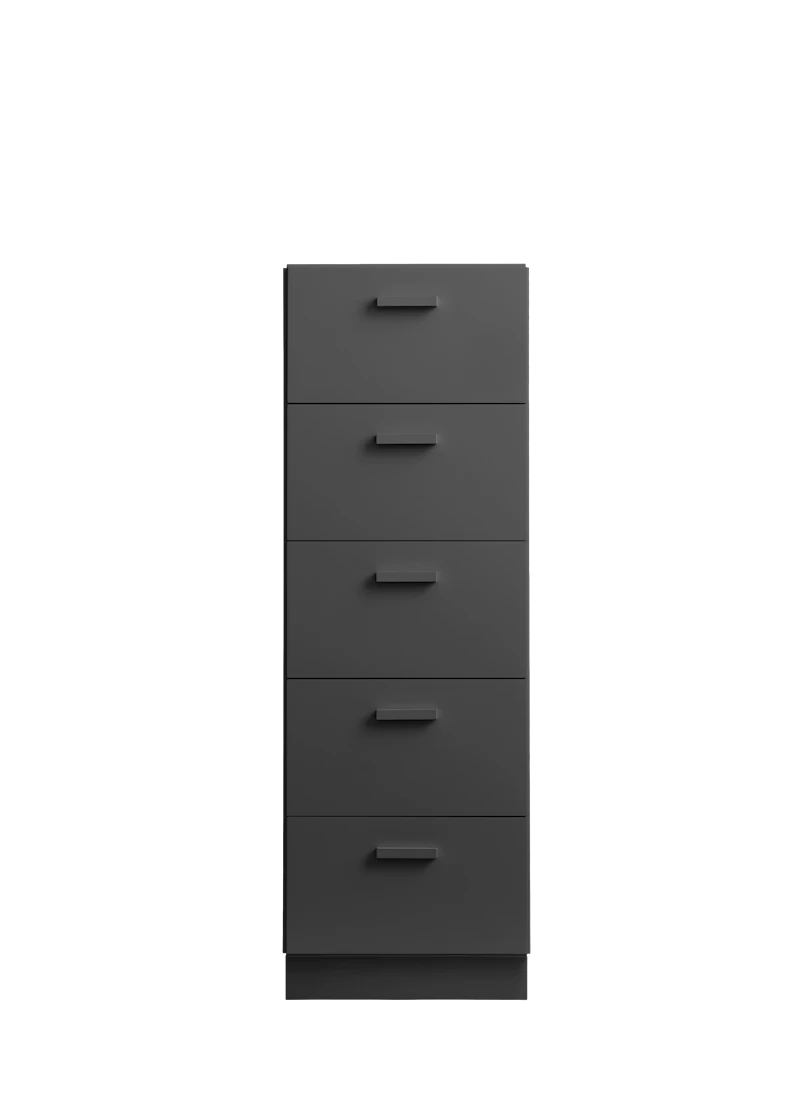 Relief Chest of drawers, tall Grey