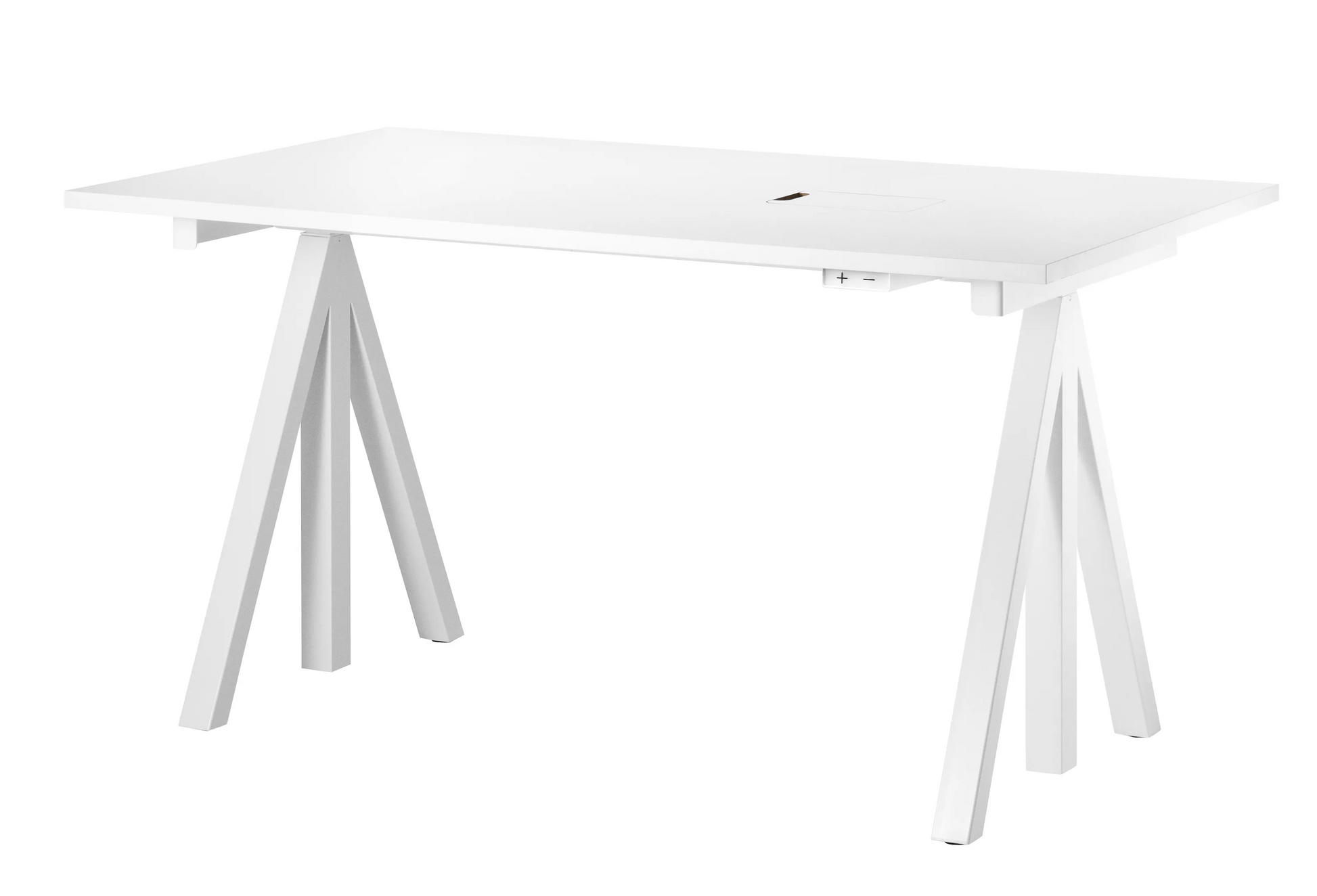 Height-adjustable work desk 140x78 White/White laminate - image 3