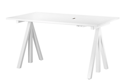 Height-adjustable work desk 140x78 White/White laminate - image 3