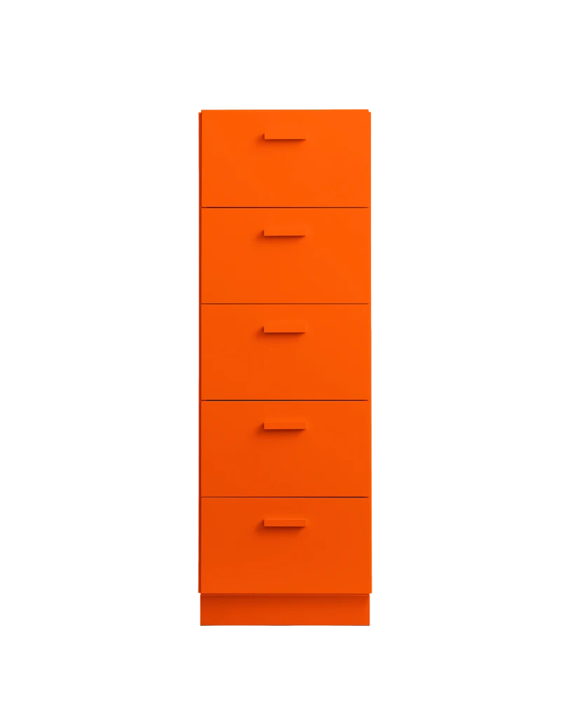 Relief Chest of drawers, tall Orange