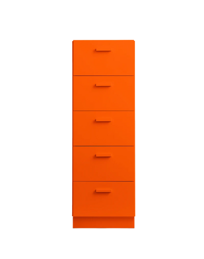 Relief Chest of drawers, tall Orange