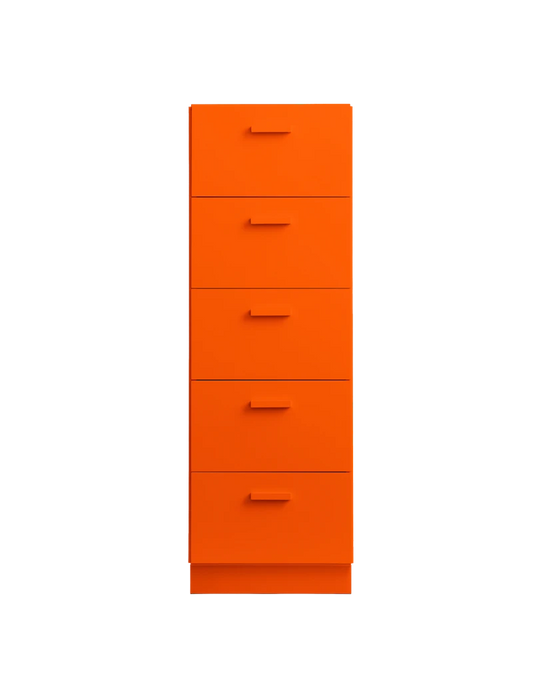 Relief Chest of drawers, tall Orange