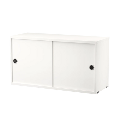 Cabinet with sliding door - W78 x D30 x H42, White - image 3