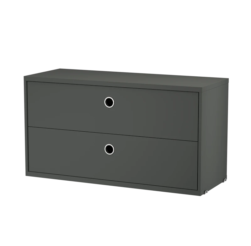 Chest of drawers - W78 x D30 x H42, Dark grey