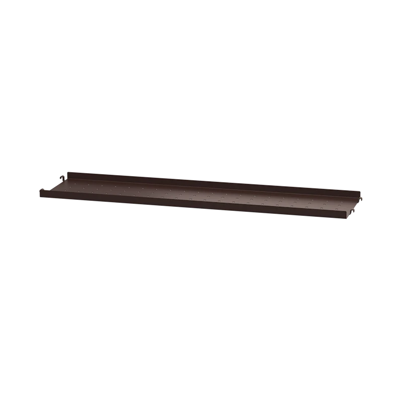 Metal shelf low edge - W58 x D20, Dark brown