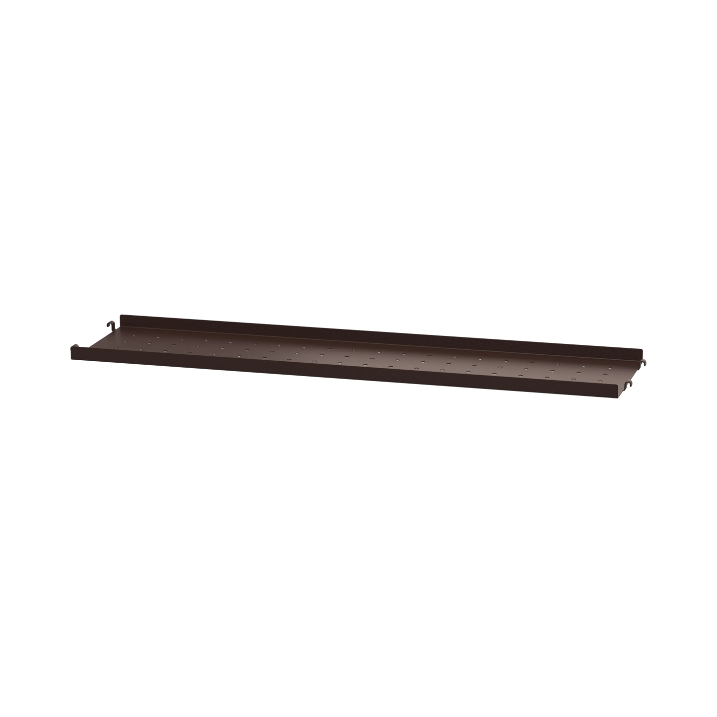 Metal shelf low edge - W58 x D20, Dark brown - image 2