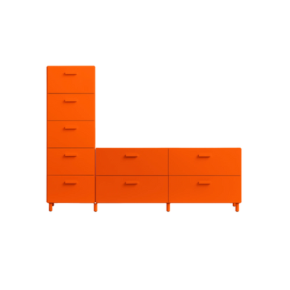 One low and one tall Relief drawer with legs Orange - image 3