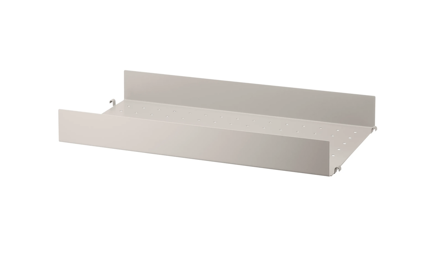 Metal shelf high edge - W58 x D30, Beige - image 2