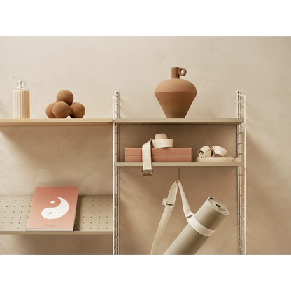 Metal shelf low edge - W58 x D20, Beige - image 2