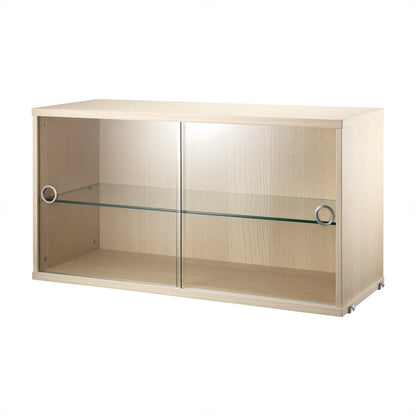 Display cabinet with sliding glass door - W78 x D30 x H42, Ash - image 3