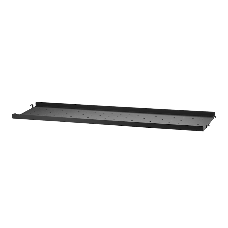 Metal shelf low edge - W78 x D20, Black