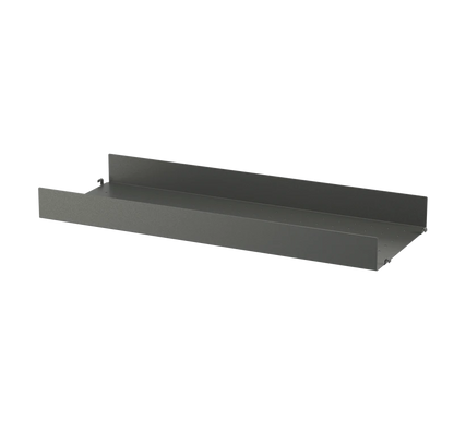 Metal shelf high edge - W78 x D30, Dark grey