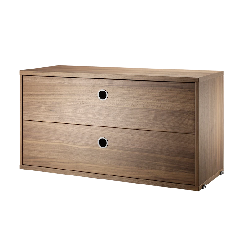 Chest of drawers - W78 x D30 x H42, Walnut