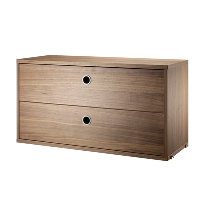 Chest of drawers - W78 x D30 x H42, Walnut