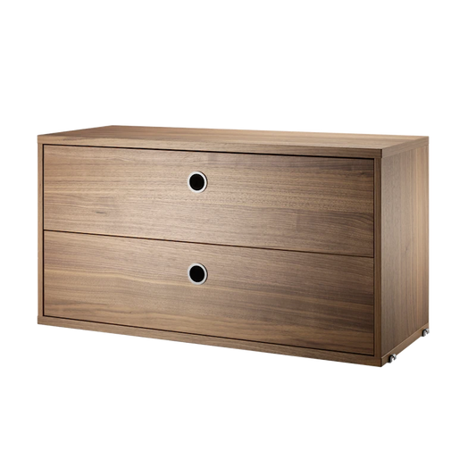 Chest of drawers - W78 x D30 x H42, Walnut