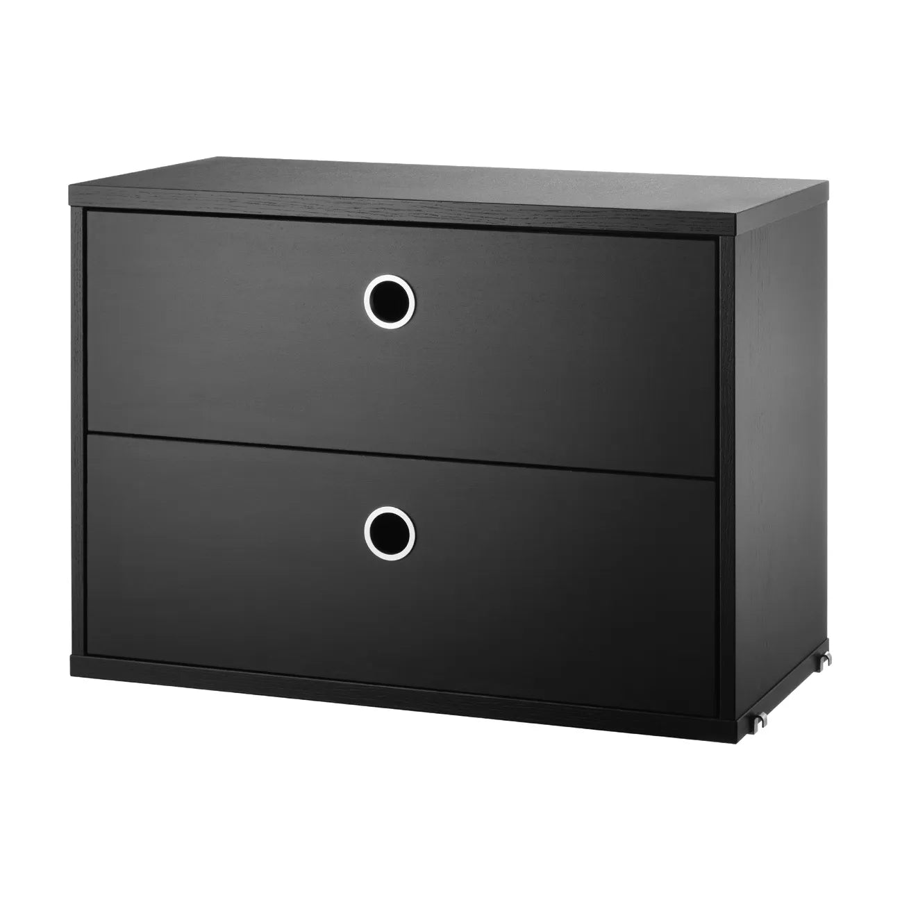 Chest of drawers - W58 x D30 x H42, Black stained ash - image 4