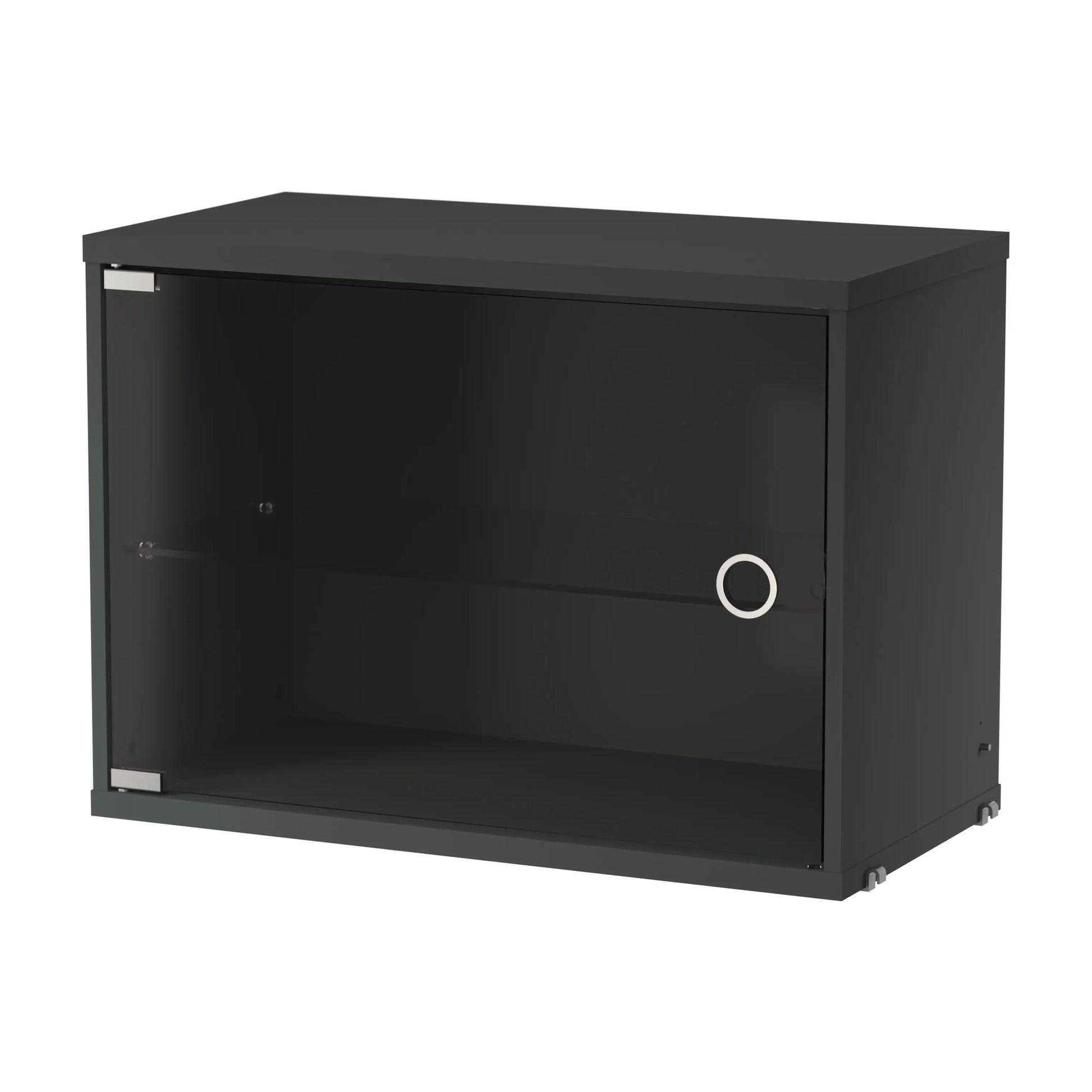 Display cabinet with swing glass door - W58 x D30 x H42, Dark grey - image 4