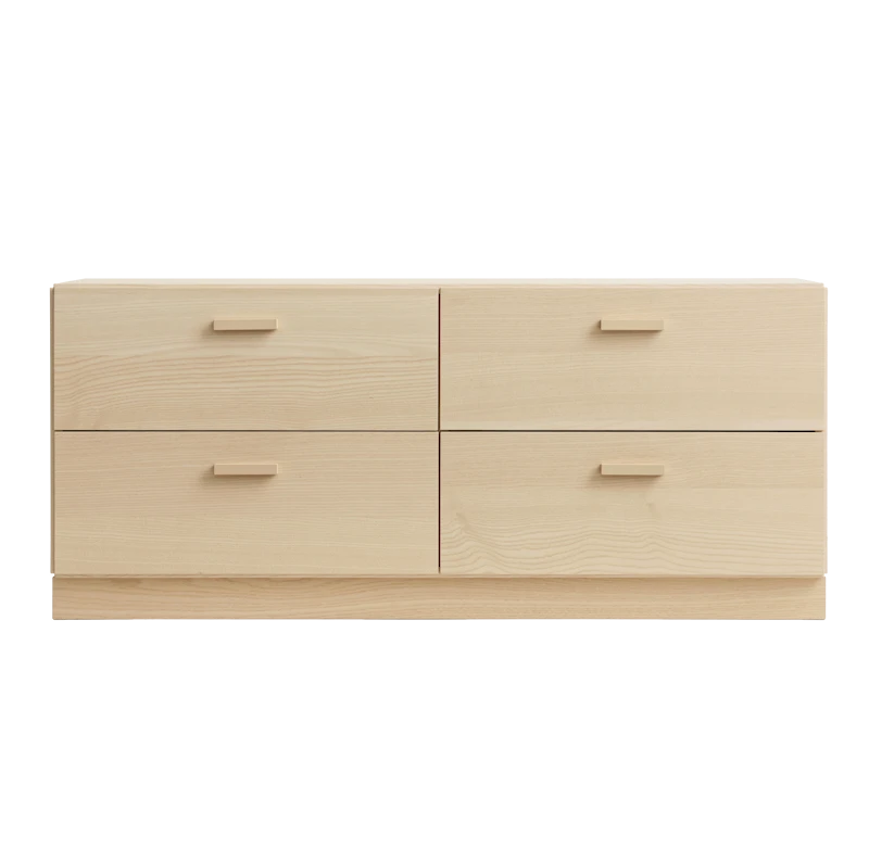 Relief Chest of drawers, low Ash/Ash