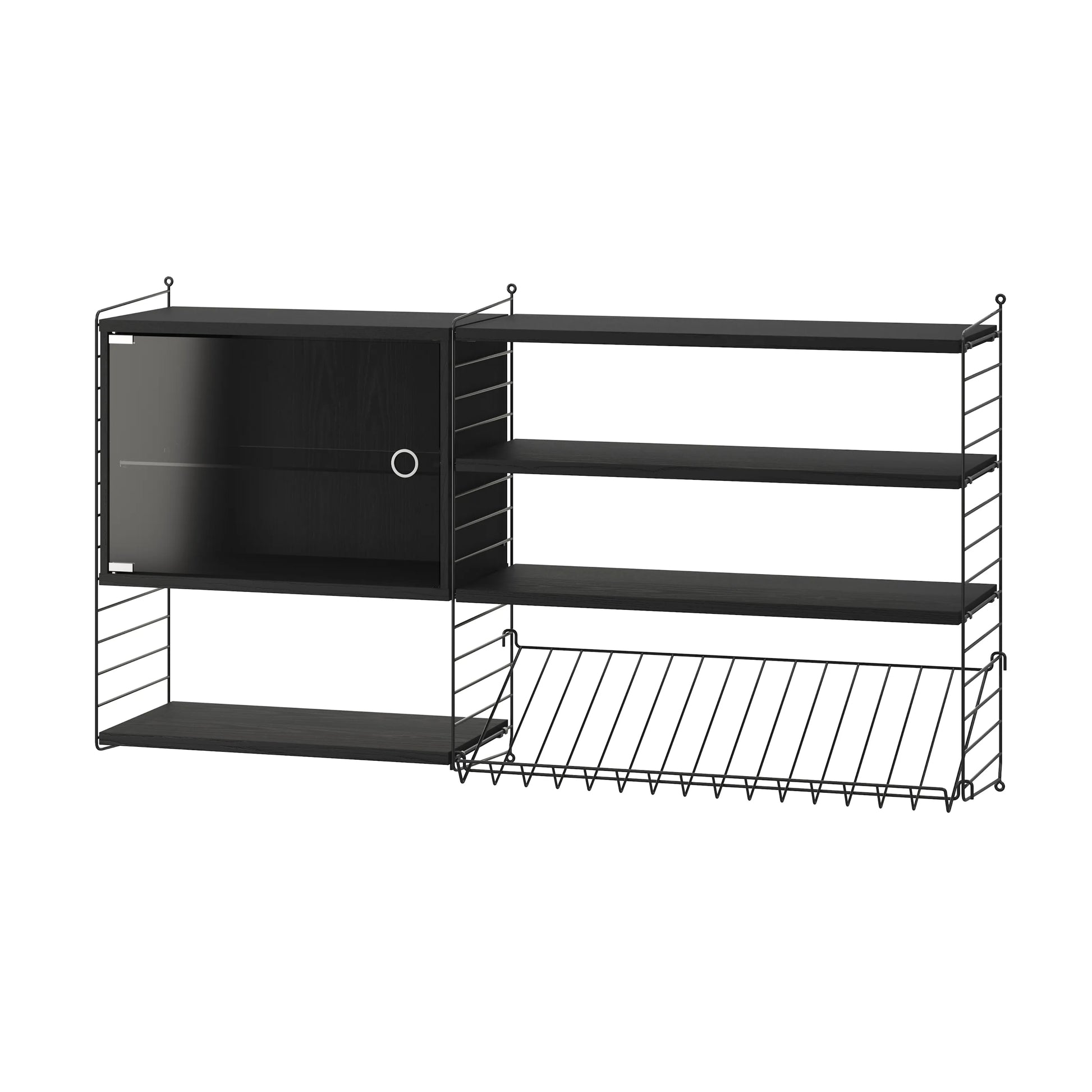 Magazine shelf metal - W78 x D30 x H15, Black - image 2