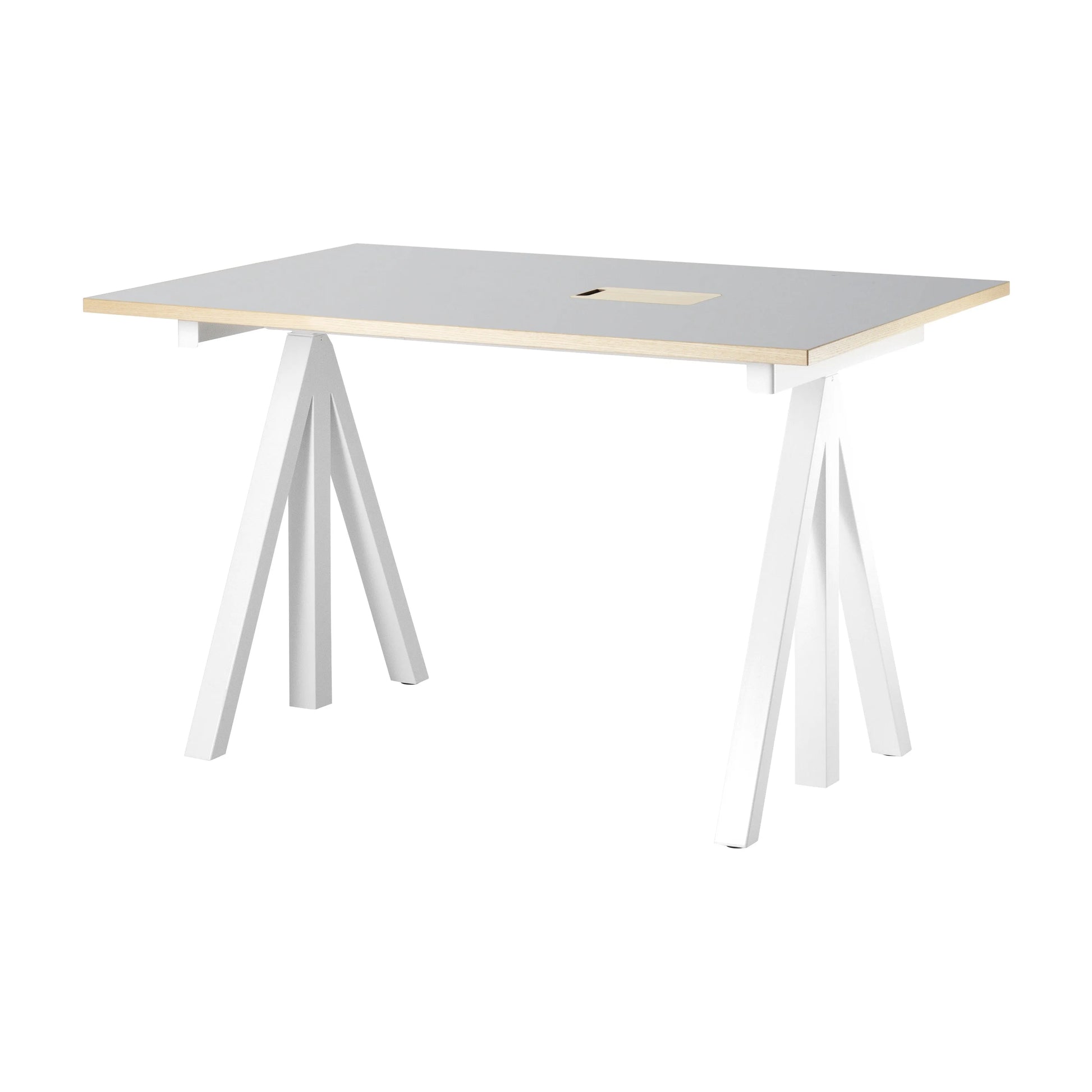 Work desks 120x78 White/Light grey linoleum with edging in ash - image 4