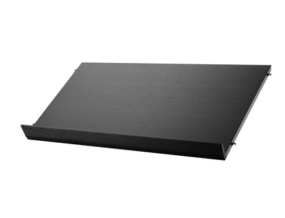 Magazine shelf solid - W78 x D30 x H15, Black stained ash - image 2
