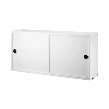 Cabinet with sliding door - W78 x D20 x H37, White - image 3