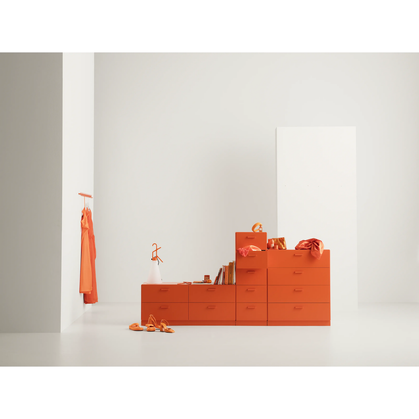 One low, one tall and one wide Relief drawer with plinth Grey - image 2