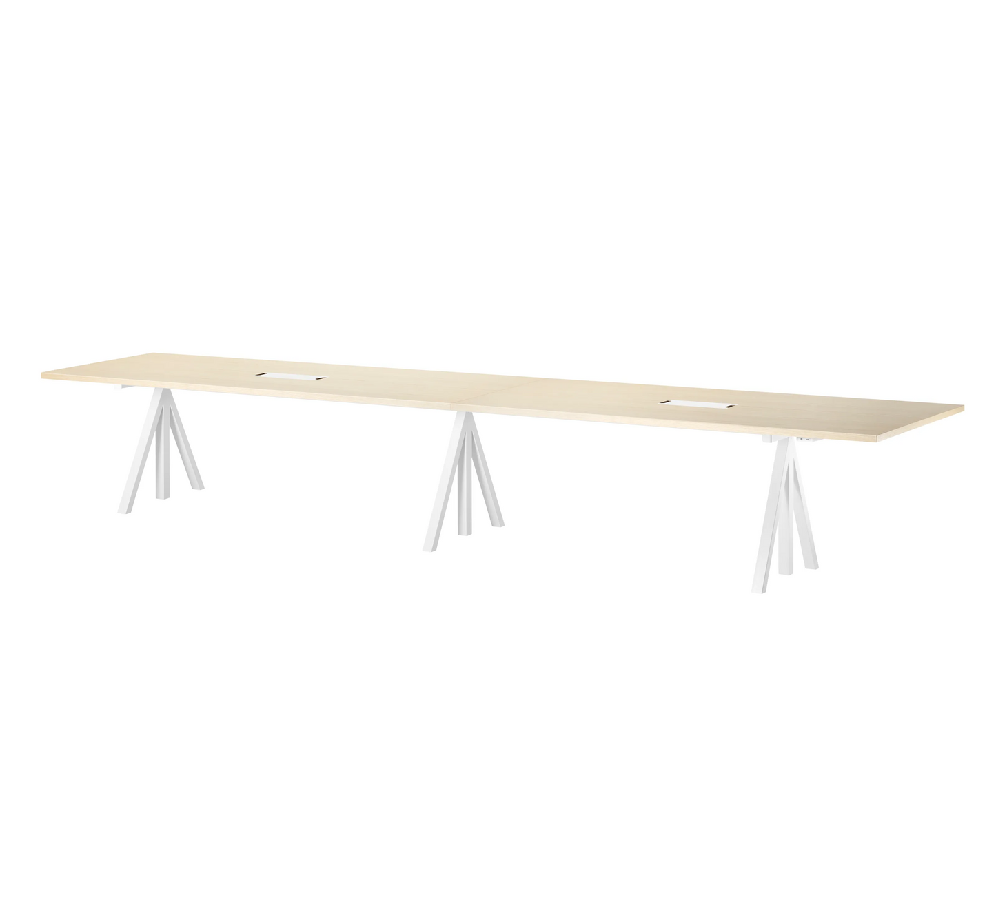 Height-adjustable conference tables 360x90 White/Ash - image 3