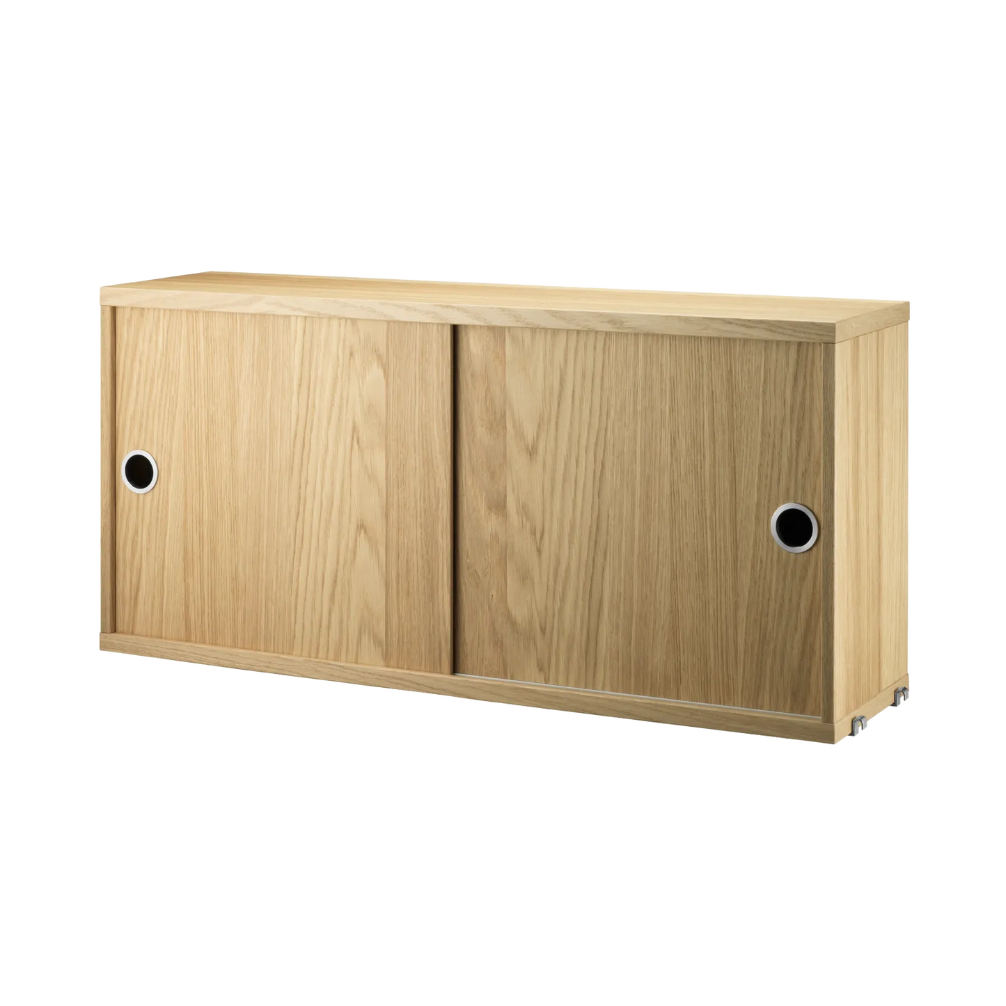 Cabinet with sliding door - W78 x D20 x H37, Oak - image 3
