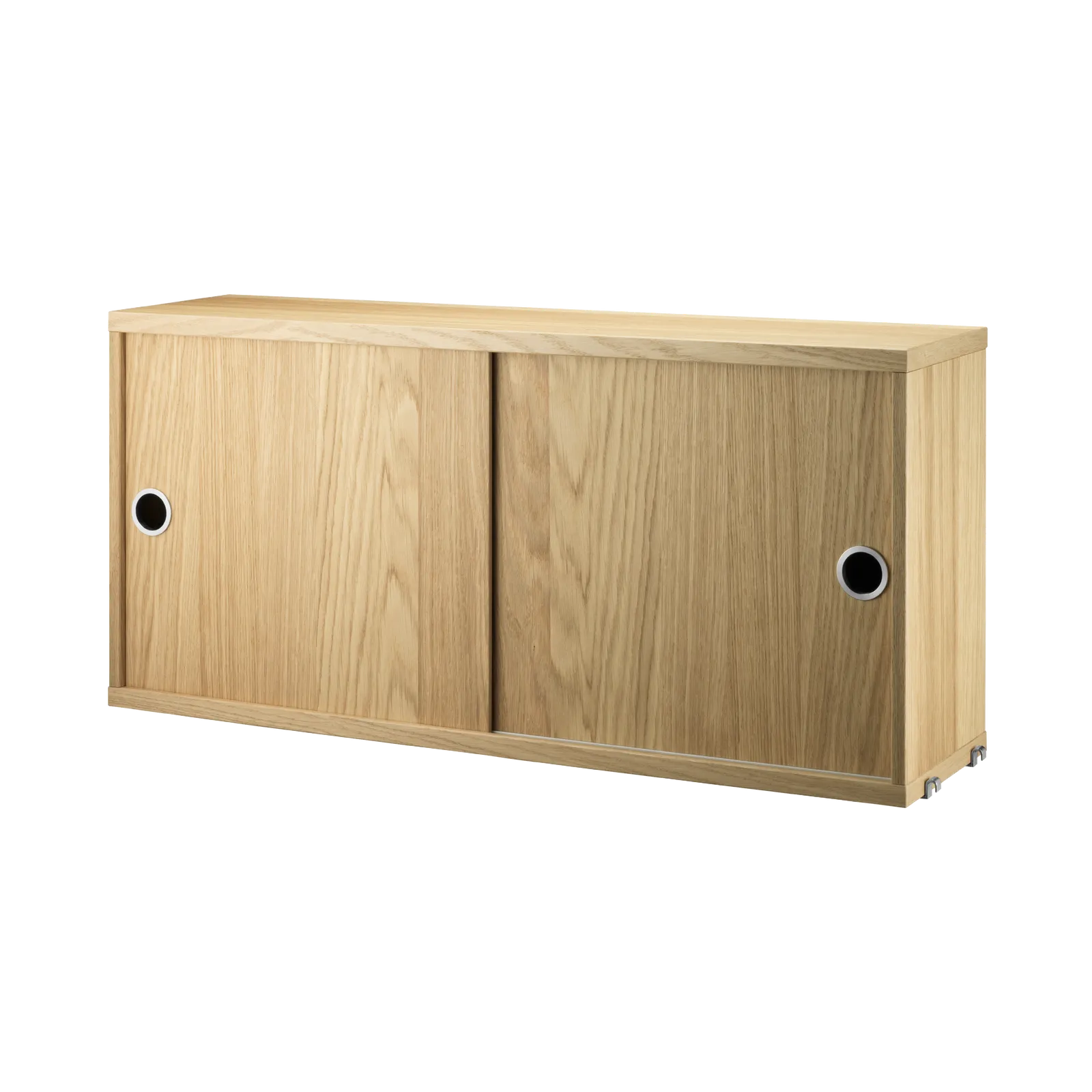 Cabinet with sliding door - W78 x D20 x H37, Oak - image 3