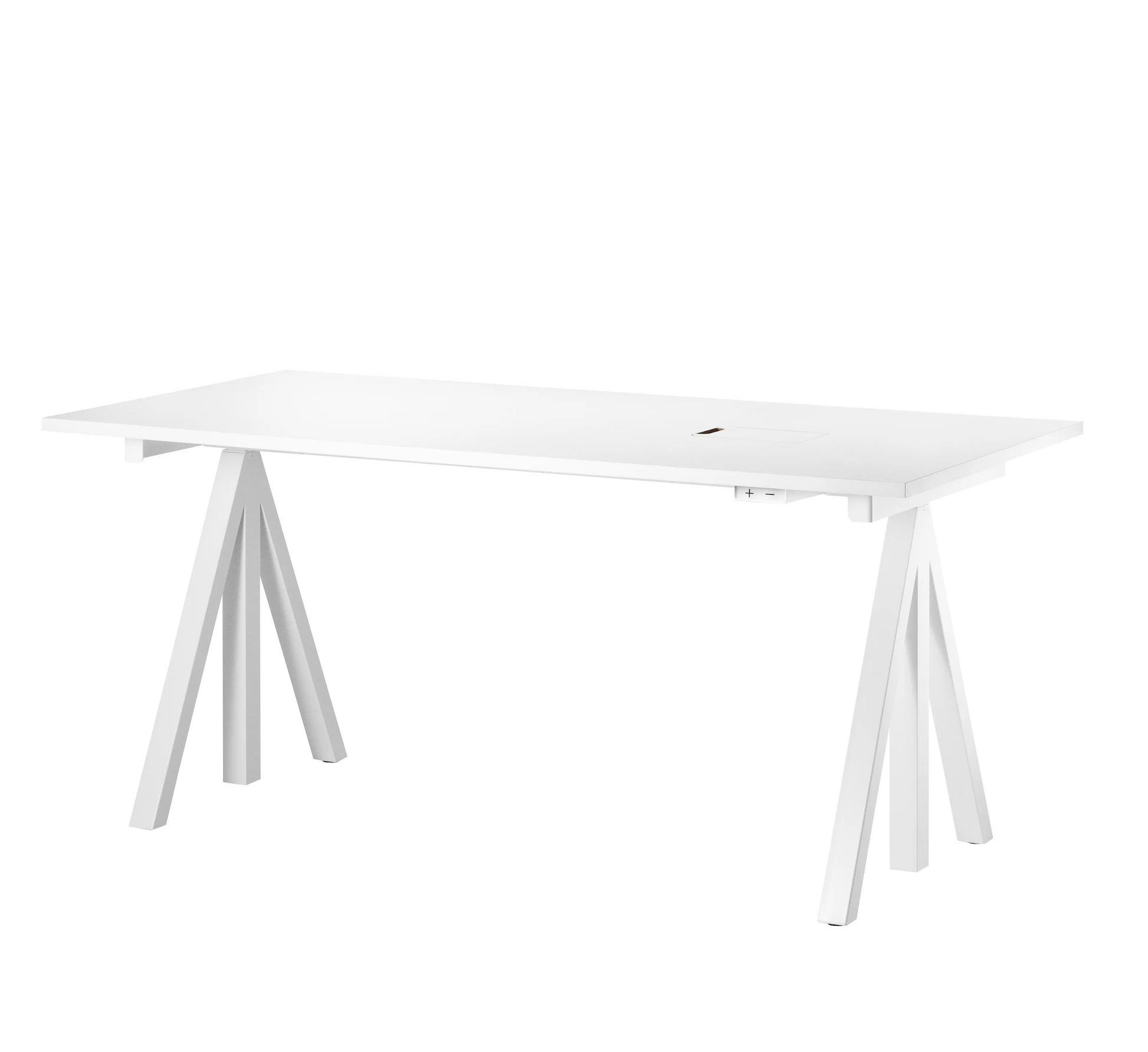 Height-adjustable work desk 160x78 White/White laminate - image 5
