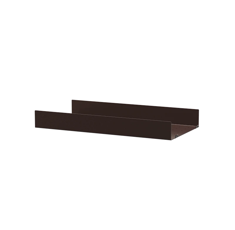 Metal shelf high edge - W58 x D20, Dark brown