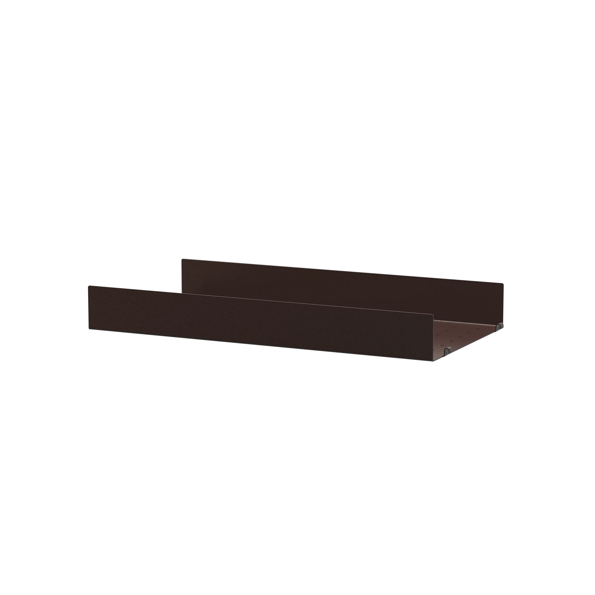 Metal shelf high edge - W58 x D20, Dark brown - image 2