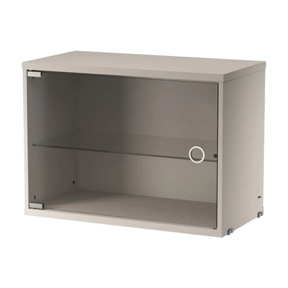Display cabinet with swing glass door - W58 x D30 x H42, Beige - image 4