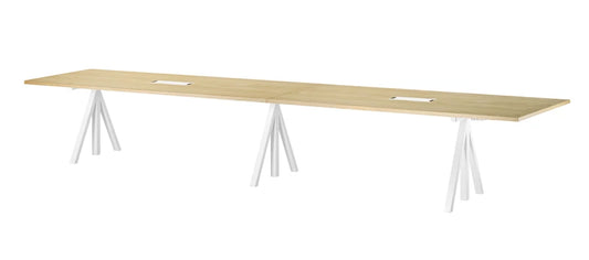 Height-adjustable conference tables 360x90 White/Oak