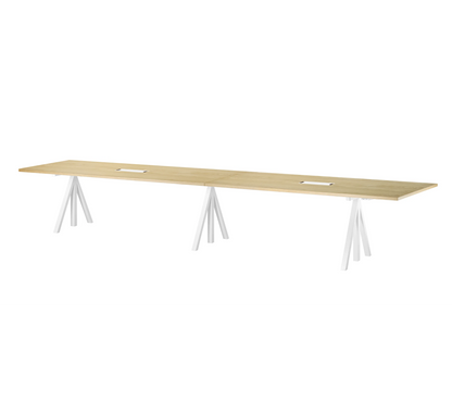 Height-adjustable conference tables 360x90 White/Oak - image 3
