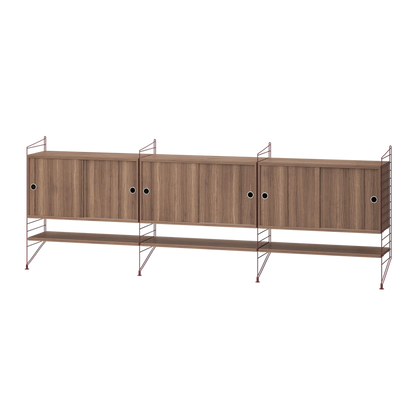 Living room F Dark red/Walnut