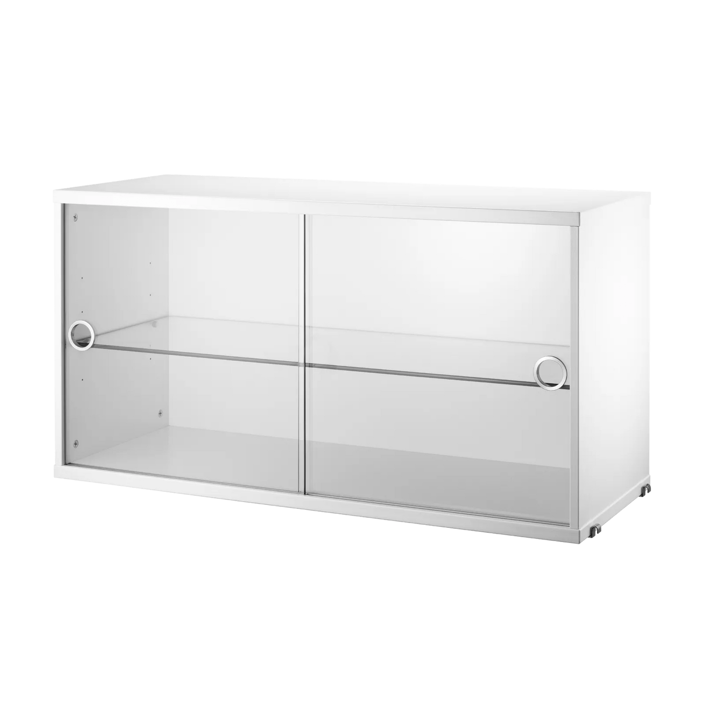 Display cabinet with sliding glass door - W78 x D30 x H42, White - image 3