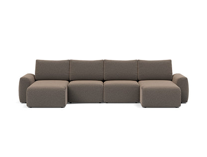 Norum Sofa Bed U-shape With Chunky Arms - variant image