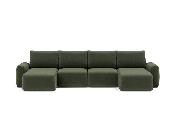 Norum Sofa Bed U-shape With Chunky Arms - variant image