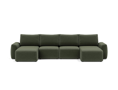 Norum Sofa Bed U-shape With Chunky Arms - variant image