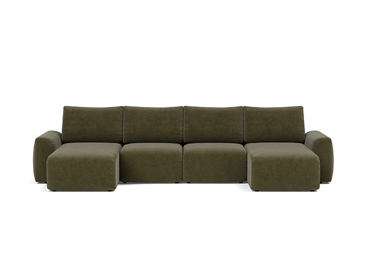 Norum Sofa Bed U-shape With Chunky Arms - variant image