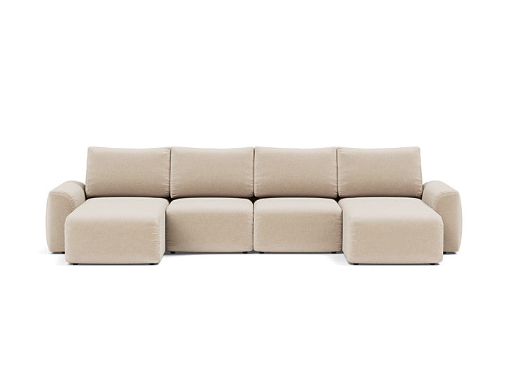Norum Sofa Bed U-shape With Chunky Arms - variant image