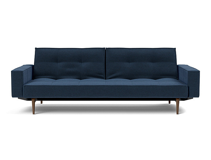 Splitback Styletto Sofa Bed Dark Wood With Arms - variant image