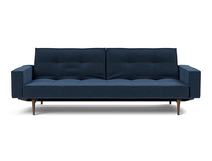 Splitback Styletto Sofa Bed Dark Wood With Arms - variant image