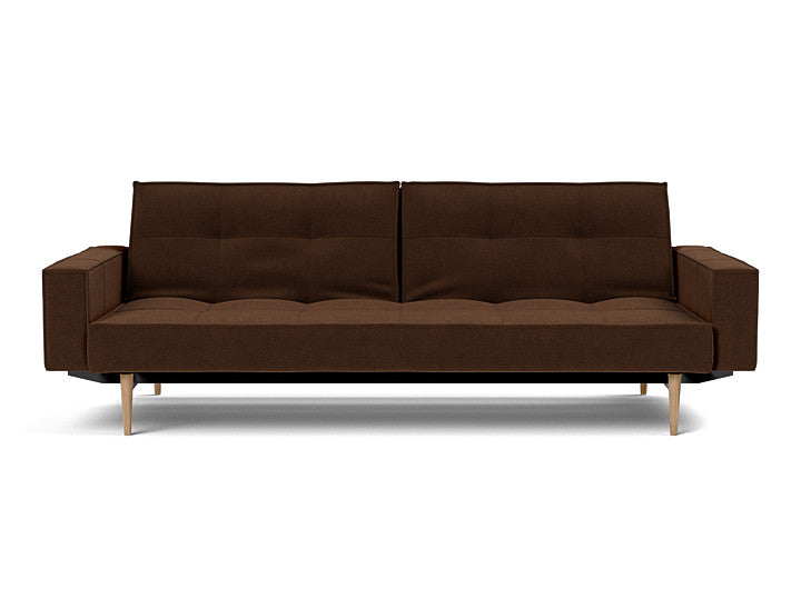 Splitback Styletto Sofa Bed Light Wood With Arms - variant image