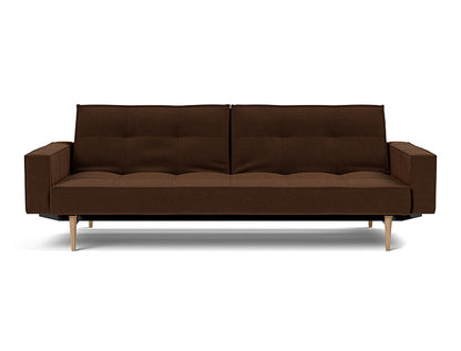 Splitback Styletto Sofa Bed Light Wood With Arms - variant image