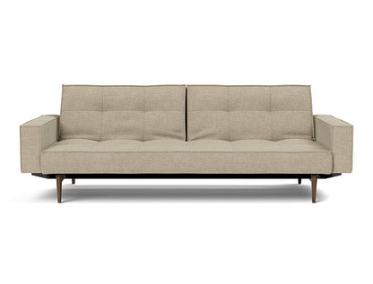 Splitback Styletto Sofa Bed Dark Wood With Arms - variant image