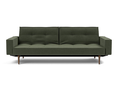 Splitback Styletto Sofa Bed Dark Wood With Arms - variant image