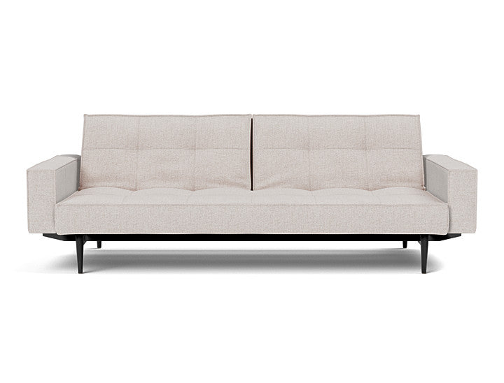 Splitback Styletto Sofa Bed Black Wood With Arms - variant image